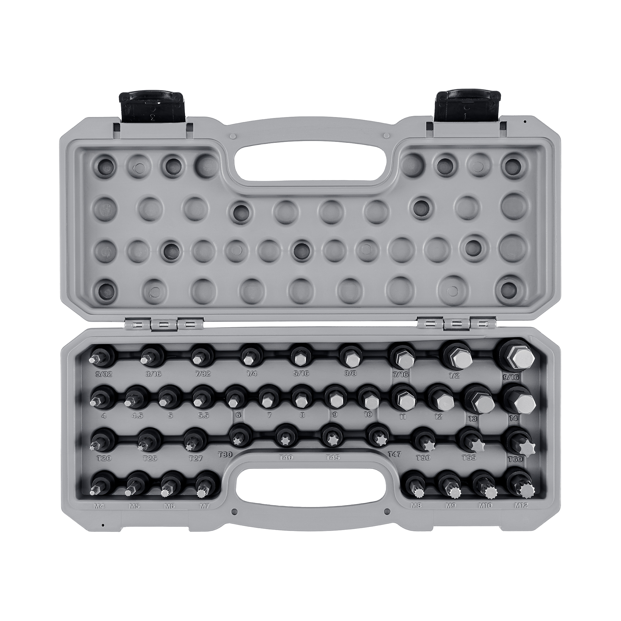TEKTON 3/8 Inch Drive Hex, Torx, Triple Square Impact Bit Socket Set with Case (40-Piece) | SIB91301